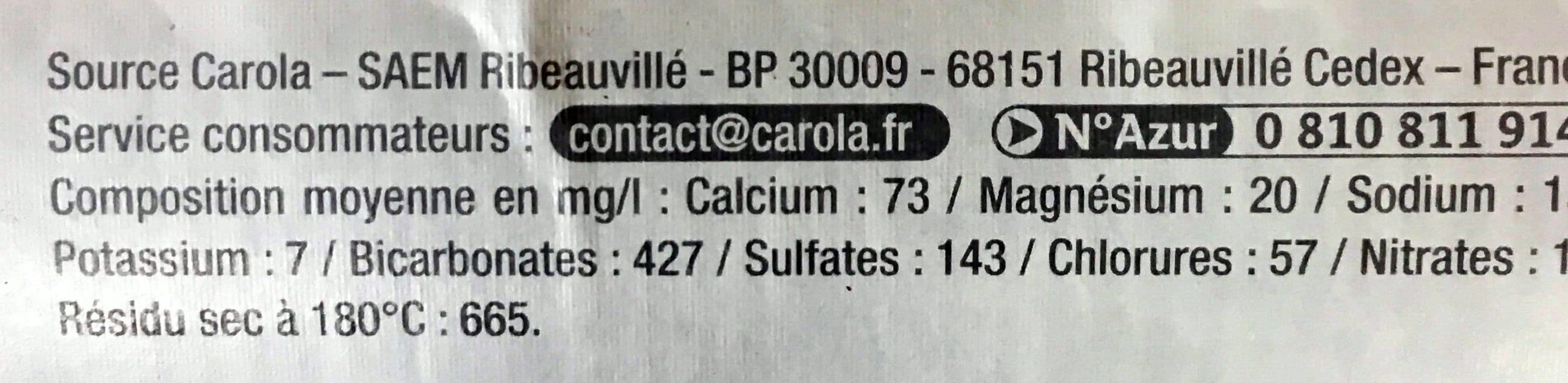 Carola Eau minérale finement pétillante packshot