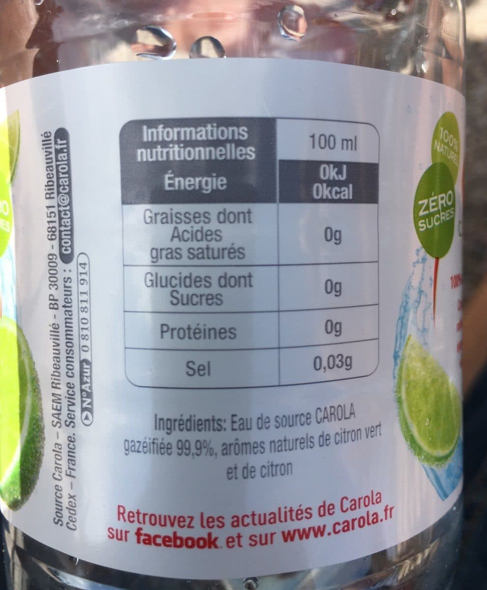 Carola CAROLA Aromatisées PET 50cl Citron Vert packshot