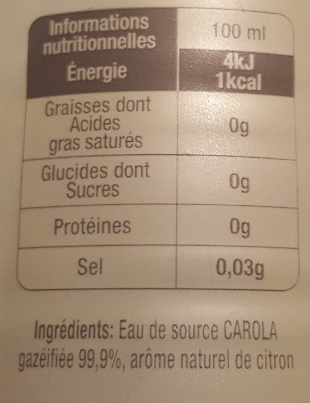 Carola Carola pétillante Citron packshot