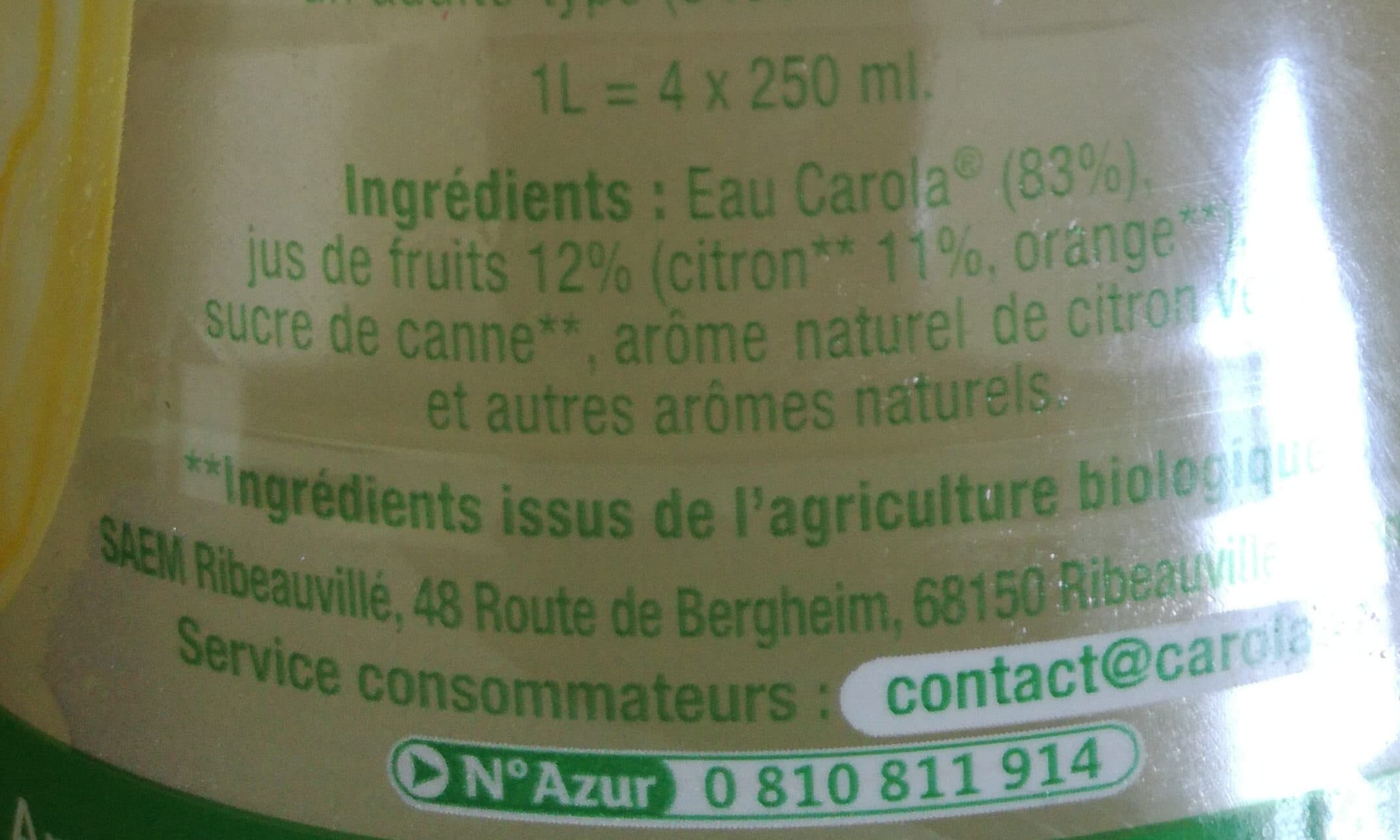 Carola Bio CAROLA Fruitée BIO Citronnade PET 1L packshot