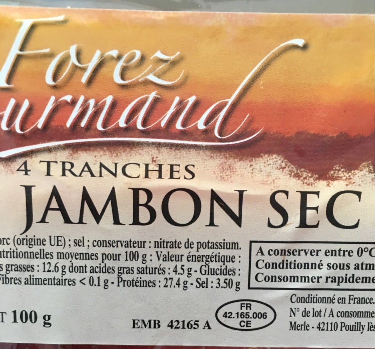 Open Food Facts Jambon sec 4 tranches packshot