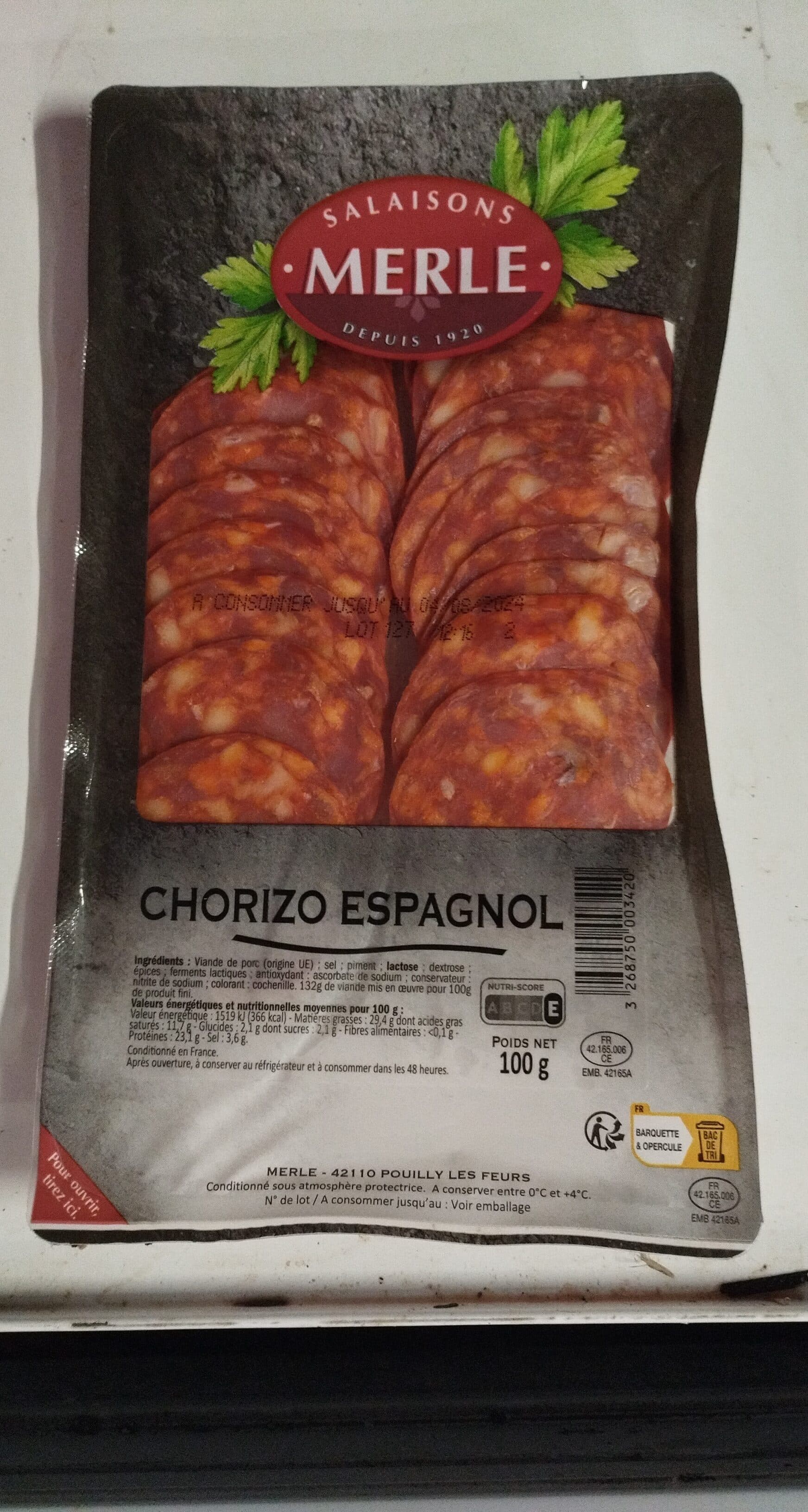 Merle Chorizo espagnol packshot