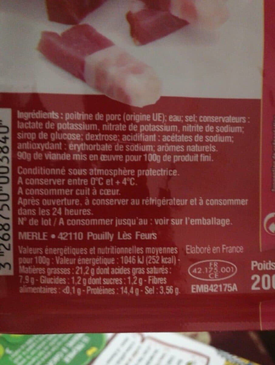 Merle Lardons fumes packshot