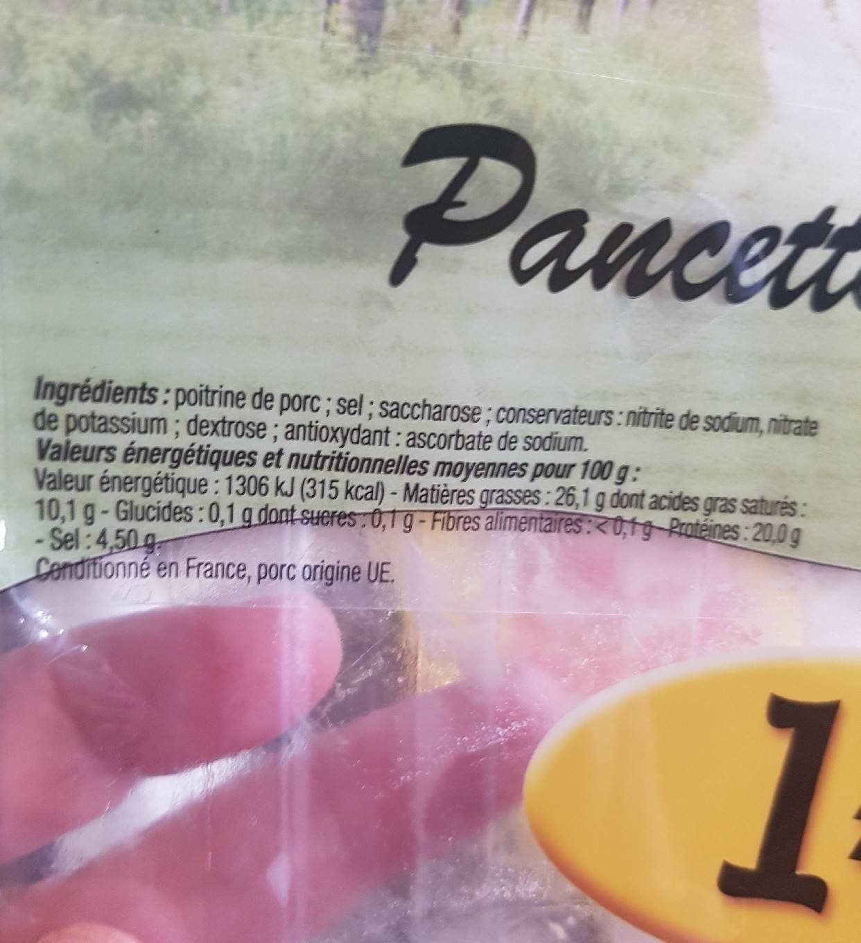 les extra fine du forez Pancetta 6 Tranches (70g) packshot