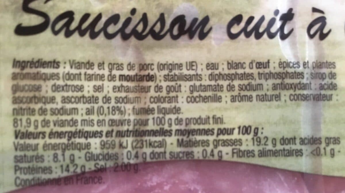 Open Food Facts Saucisson cuit ail fumé tranches Merle x10 packshot