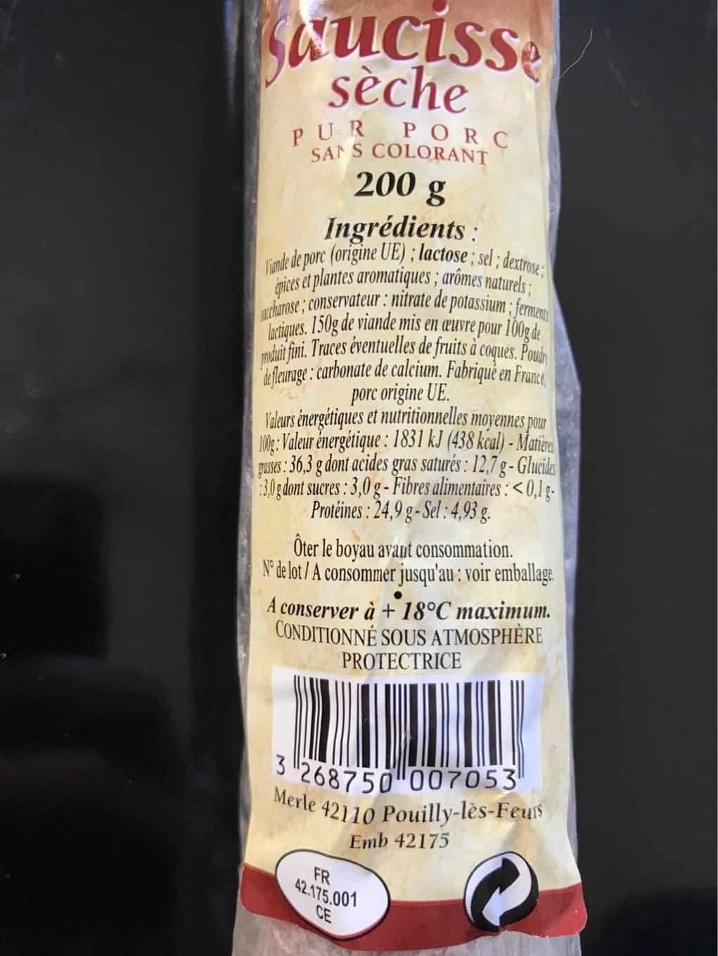 Merle Saucisse Sèche packshot