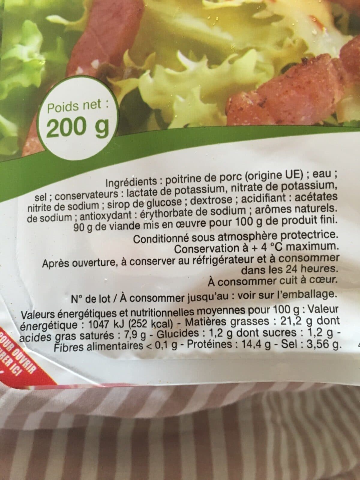 Open Food Facts Lardon nature packshot