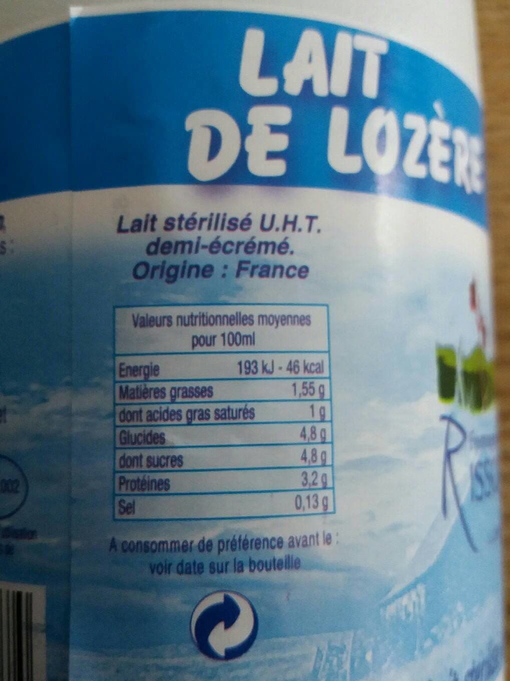 Rissoan Lait de Lozère packshot