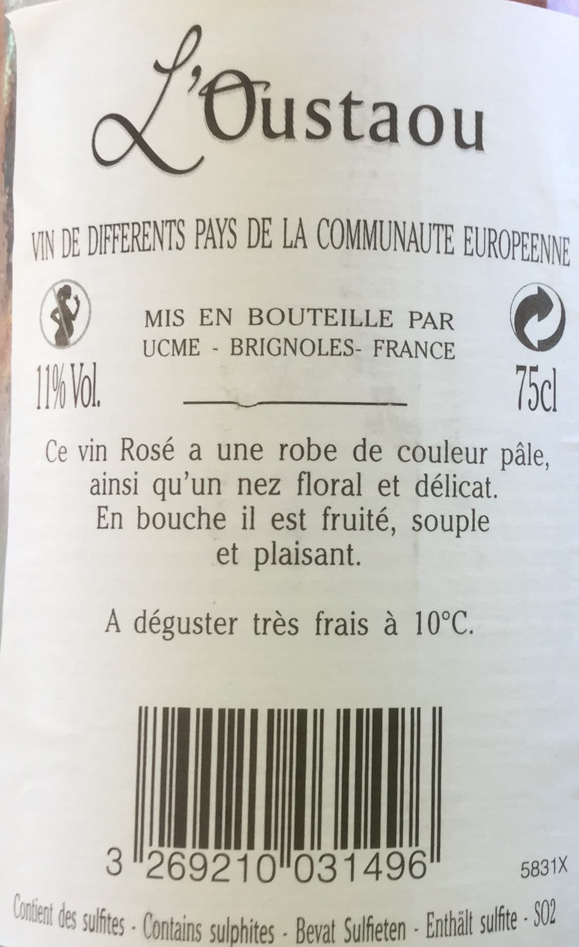 L'Oustaou rosé packshot