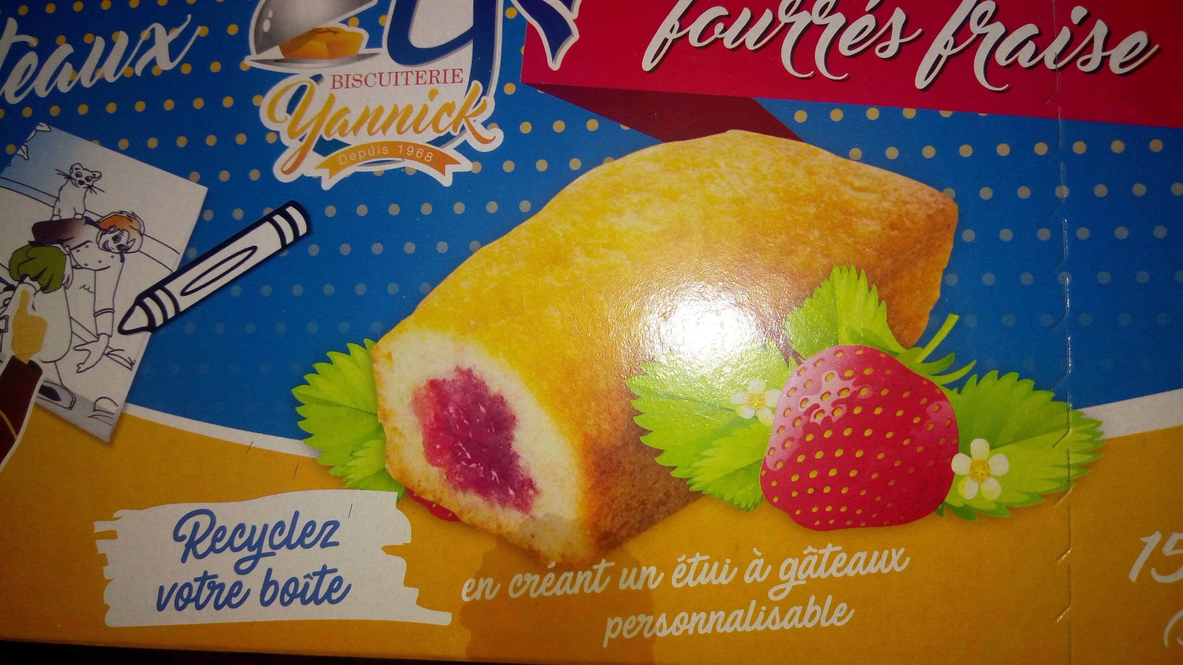 Open Food Facts 5 Mini gâteaux fourrés fraise packshot