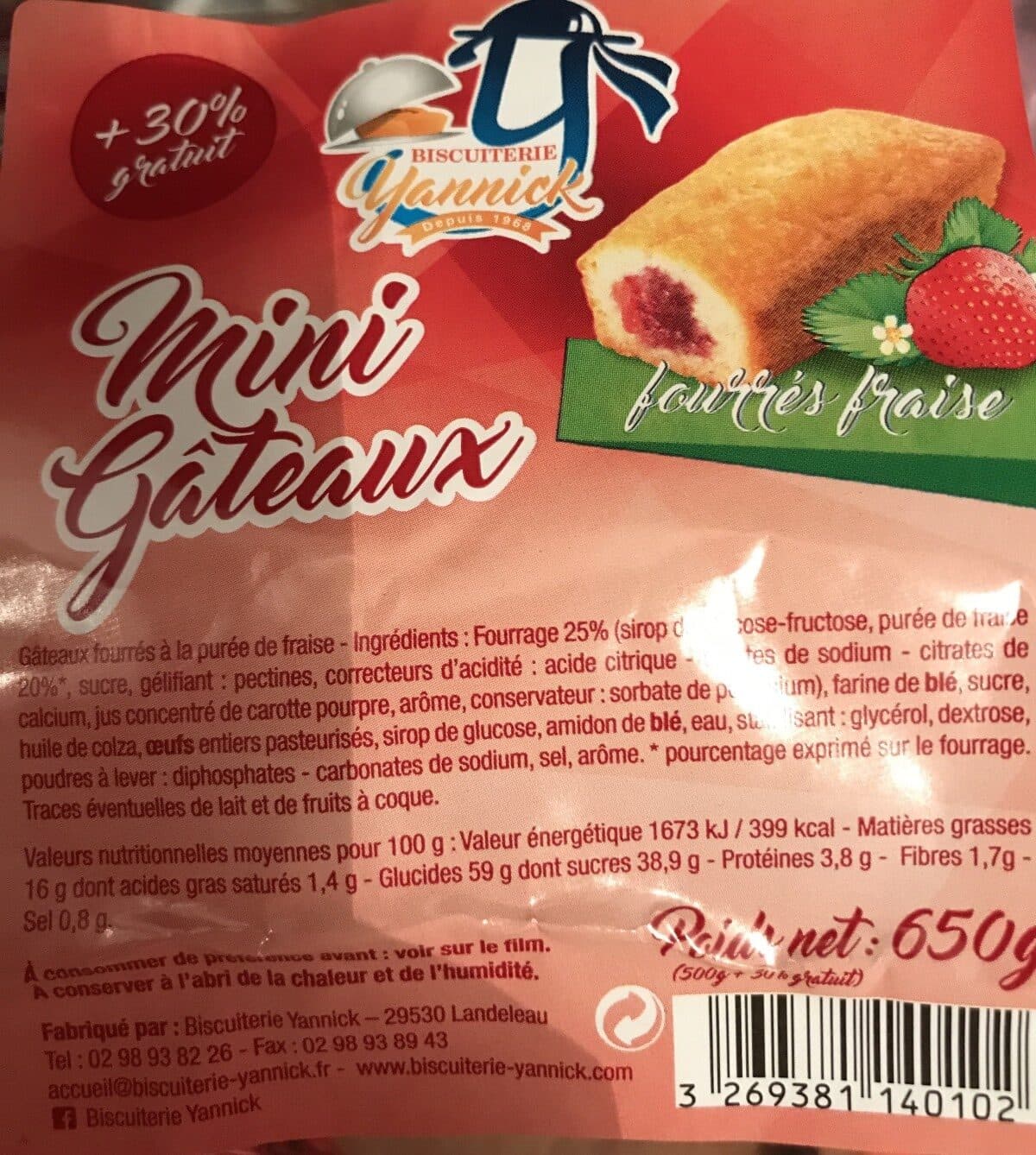 Biscuiterie Yannick Mini Fourrés à la Fraise packshot
