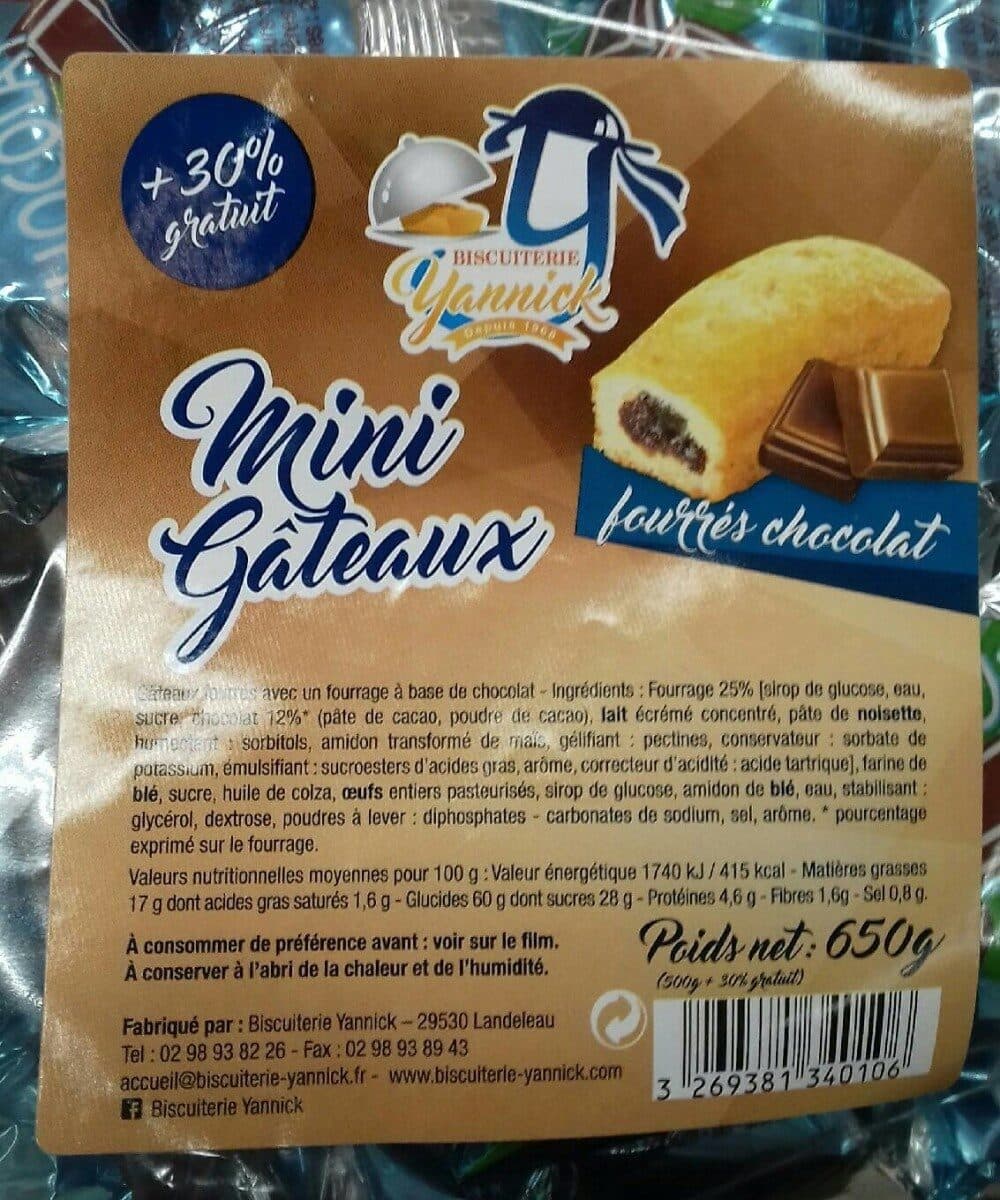 Biscuiterie yannick Mini gâteaux fourrés chocolat packshot