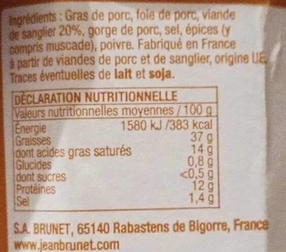 Jean Brunet Terrine de sanglier packshot