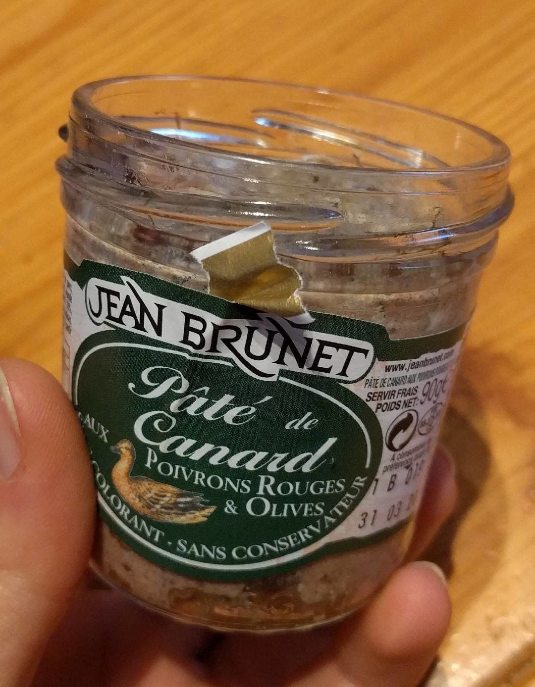 Jean Brunet Pâté de canard aux poivrons rouges et olives packshot