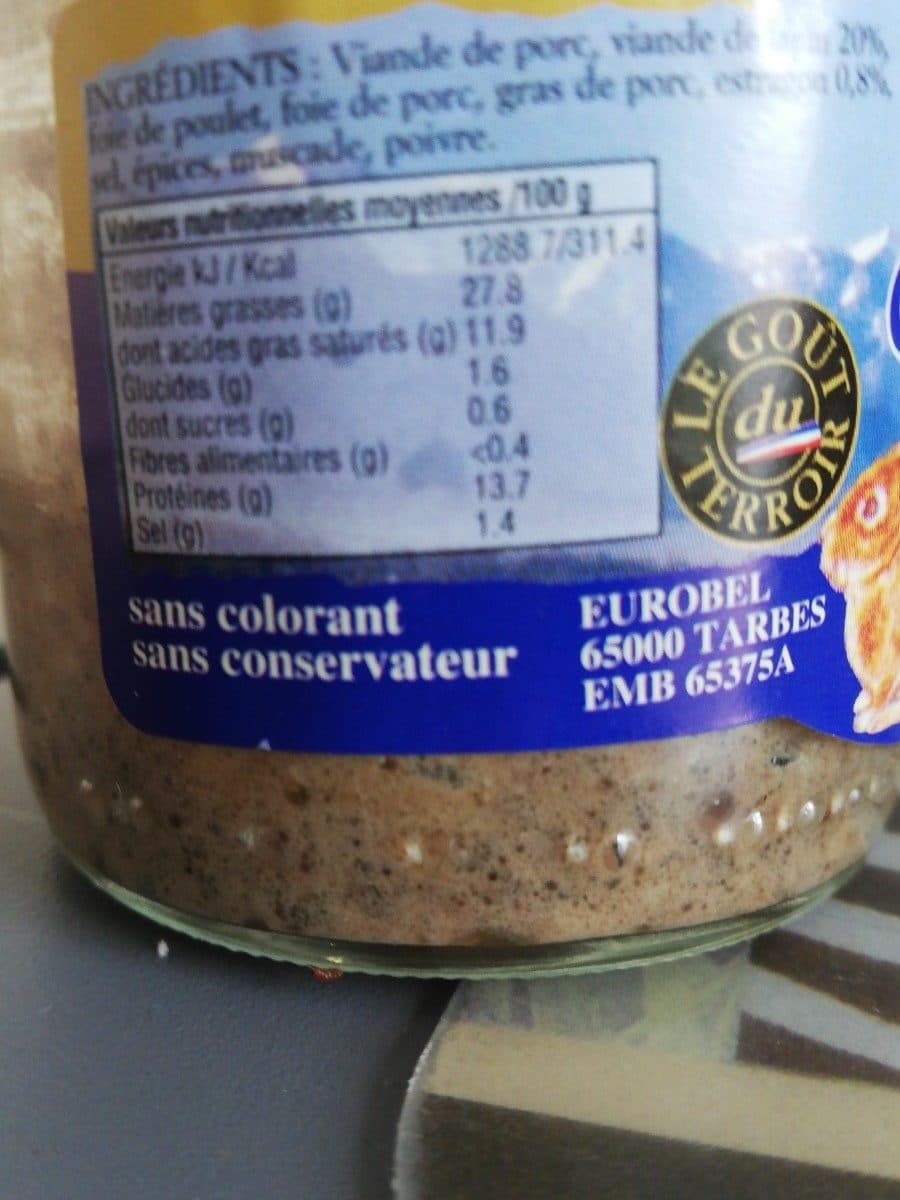 Open Food Facts Terrine de lapin à l'estragon packshot