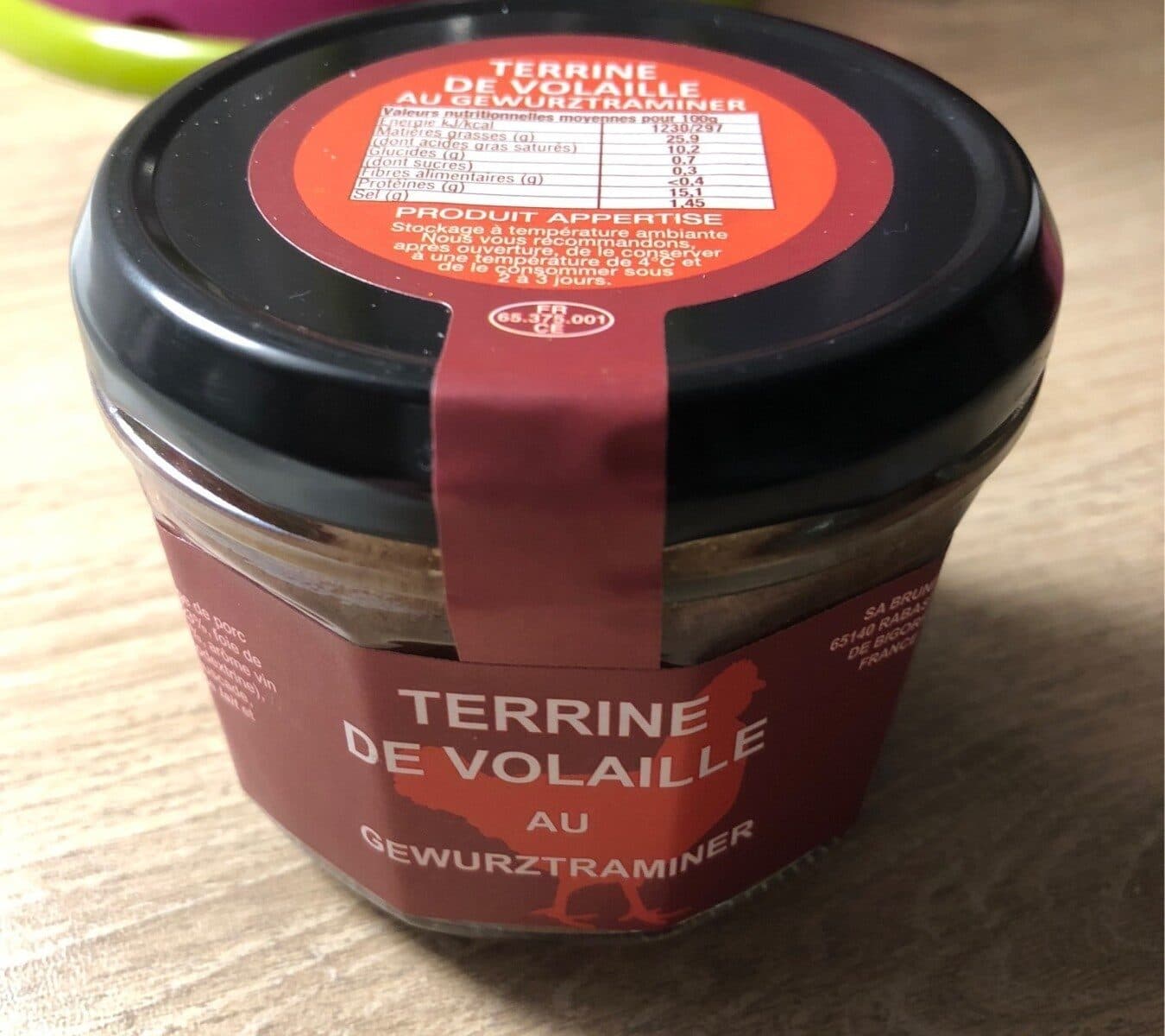 Open Food Facts Terrine De Volaille Au Gewurztraminer packshot