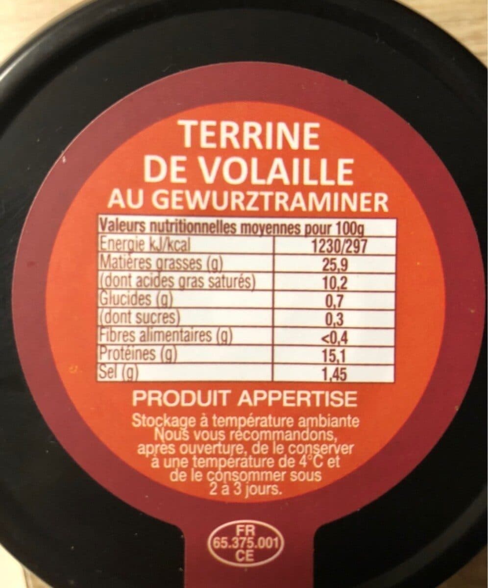 Open Food Facts Terrine De Volaille Au Gewurztraminer packshot