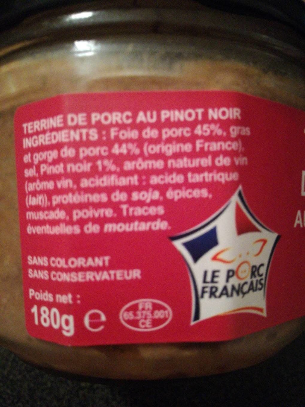 Leader Price Terrine De Porc Au Pinot Noir packshot
