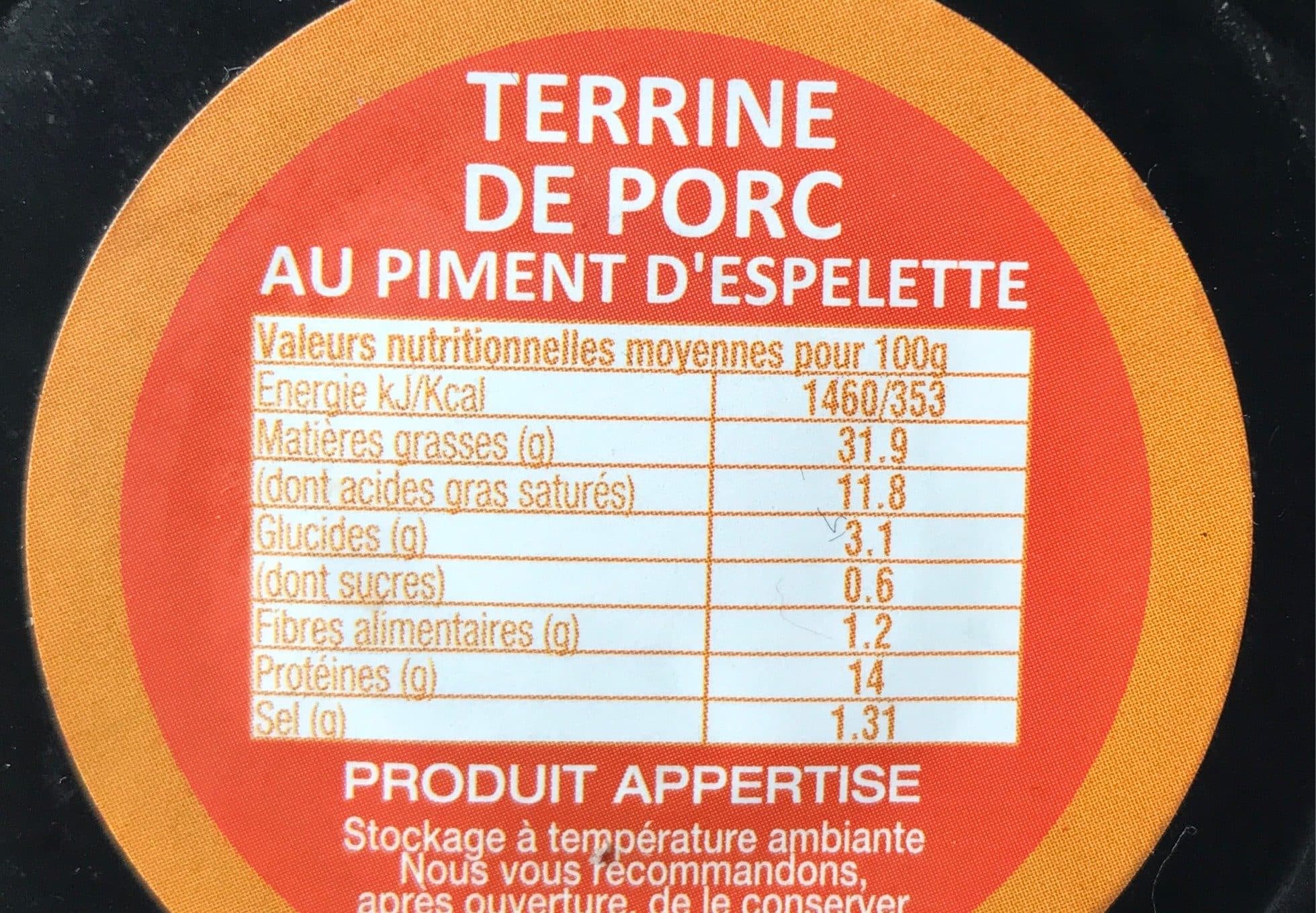 Le Porc Français Terrine De Porc Au Piment D'espelette, 180 Grammes, Marque Le Pâté Gourmet packshot