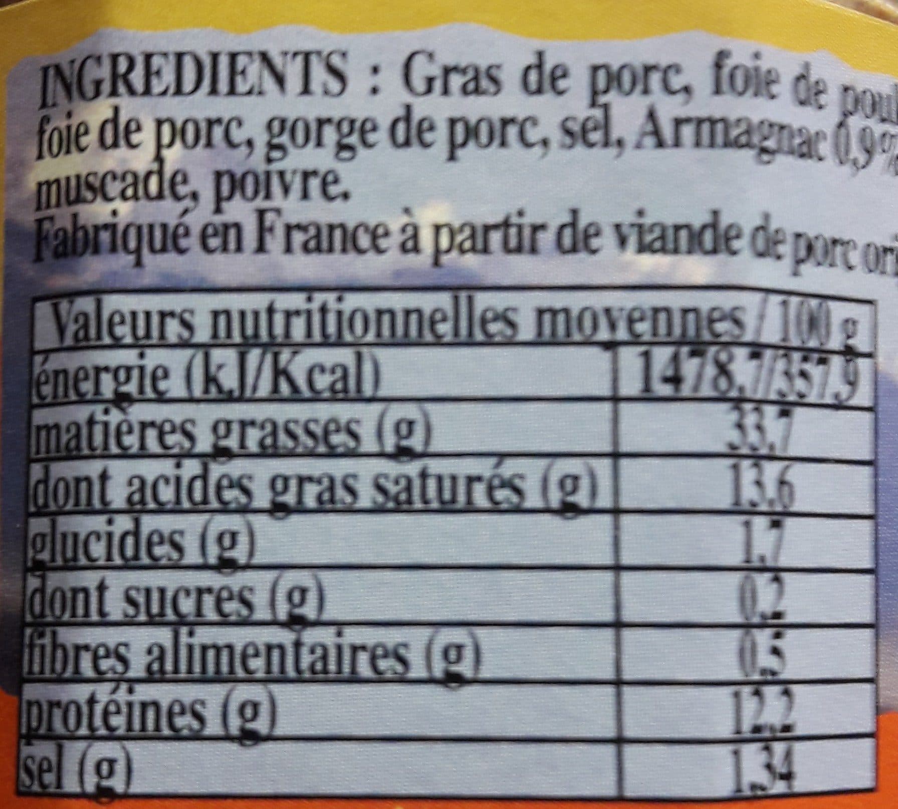 Le Gout Du Terroir Confit de foie de volaille à l'armagnac packshot