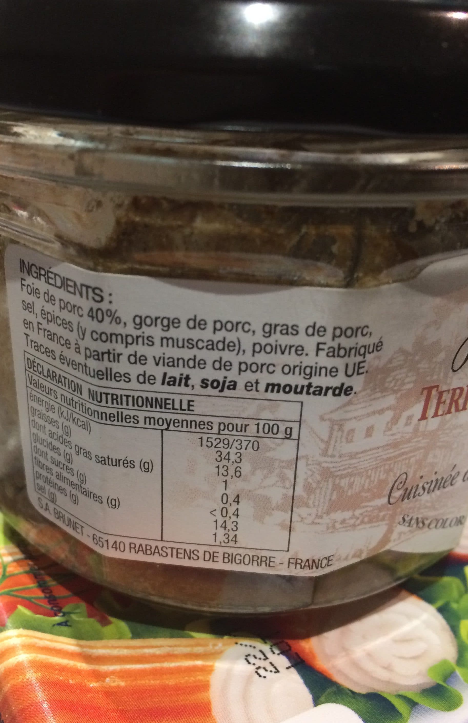 Jean brunet Terrine campagne/lapin/caille aux raisins Jean Brunet packshot
