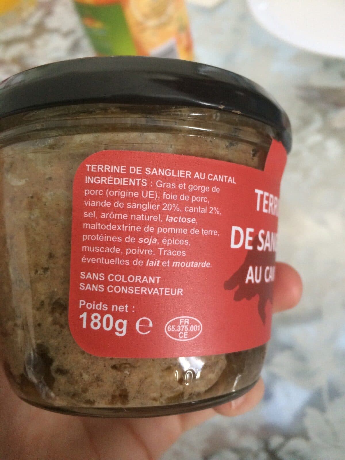 Open Food Facts Terrine de sanglier au Cantal packshot