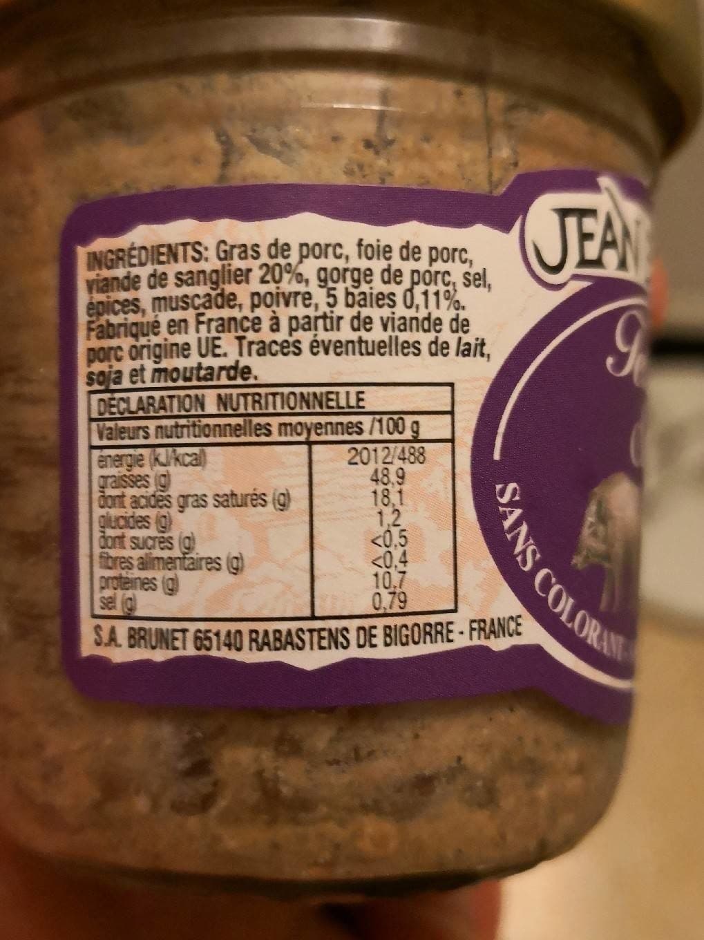 Jean Brunet Terrine de sanglier packshot