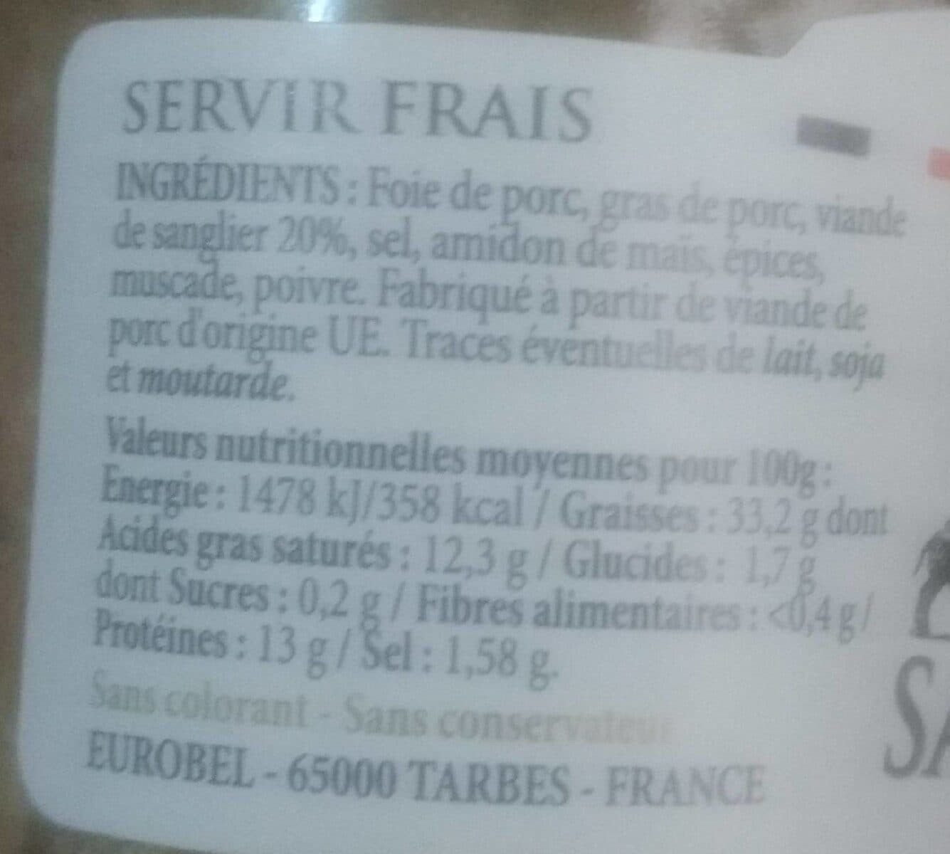 Belesa Terrine de sanglier packshot