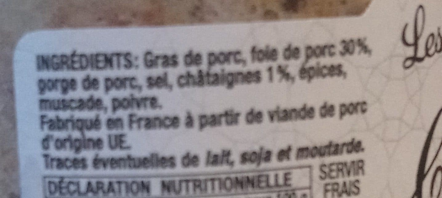 Open Food Facts Terrine de campagne aux éclats de châtaignes packshot