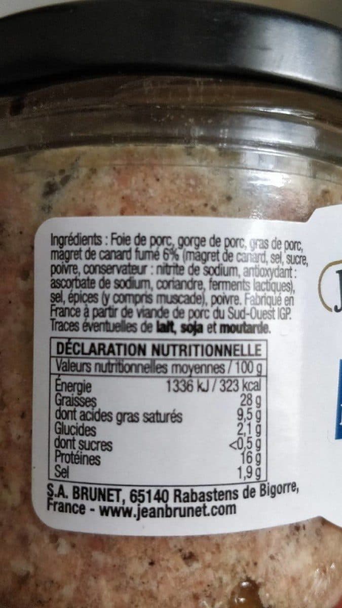 Jean Brunet Terrine de porc au magret de canard fumé packshot
