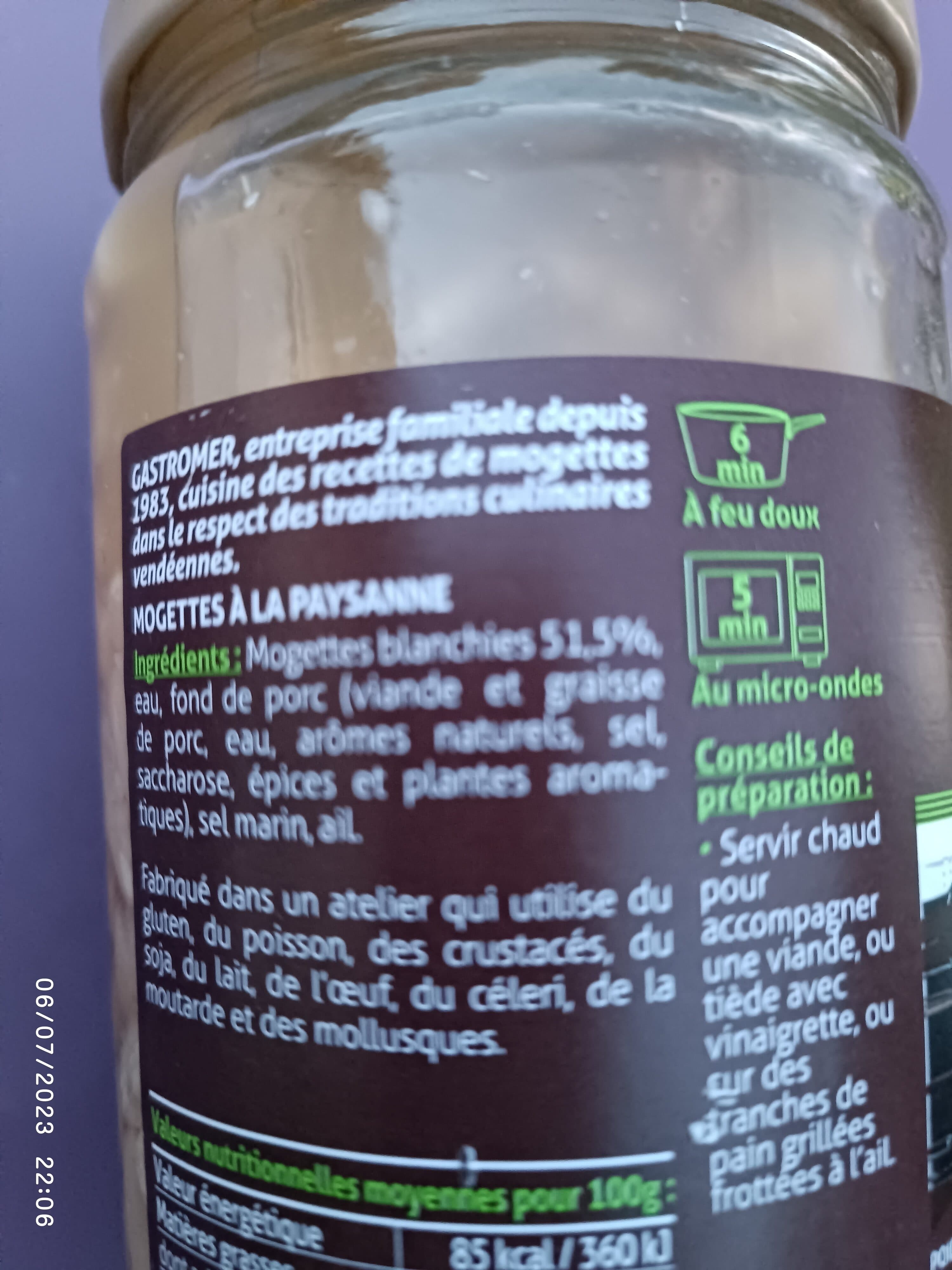 Gastromer Mogettes cuisinées à la paysanne packshot
