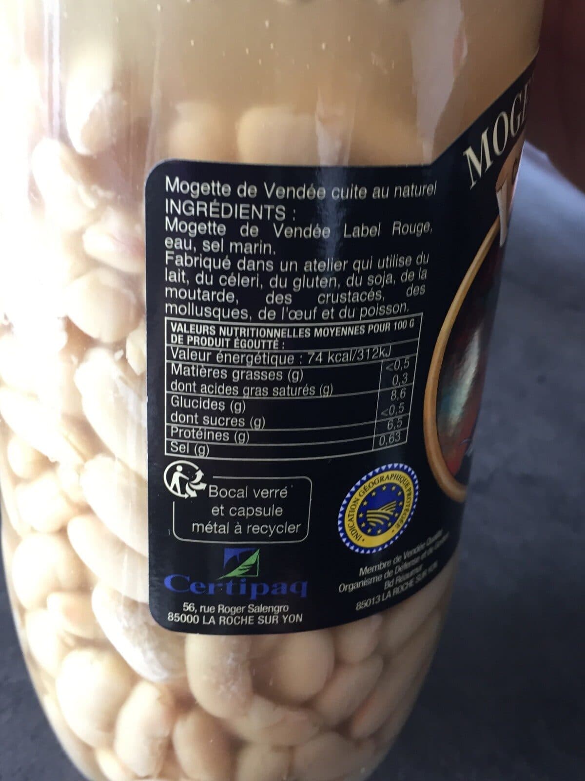 Open Food Facts Mogette de vendée cuite au naturel packshot
