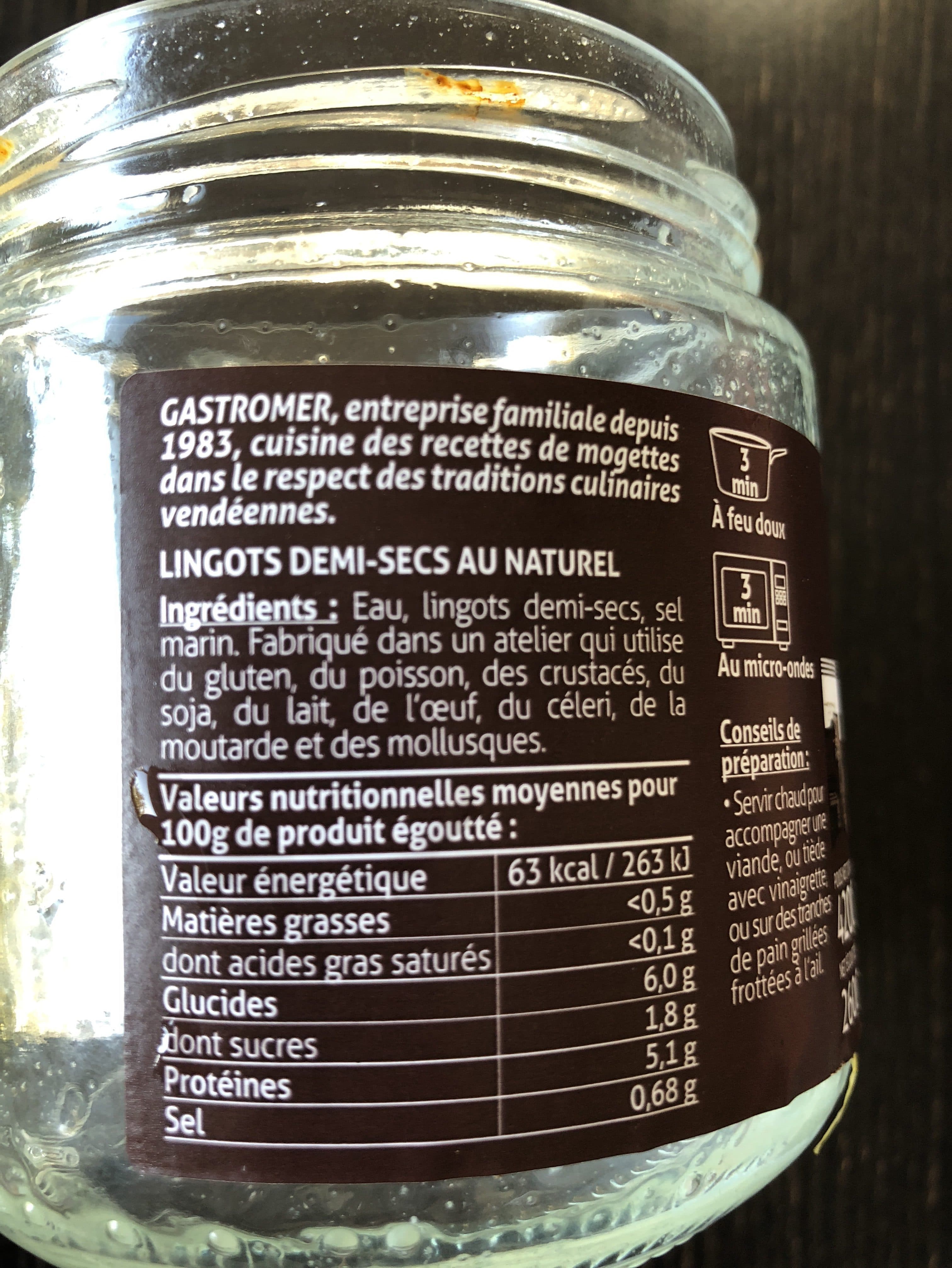 Gastromer Lingots demi secs au naturel GASTROMER packshot