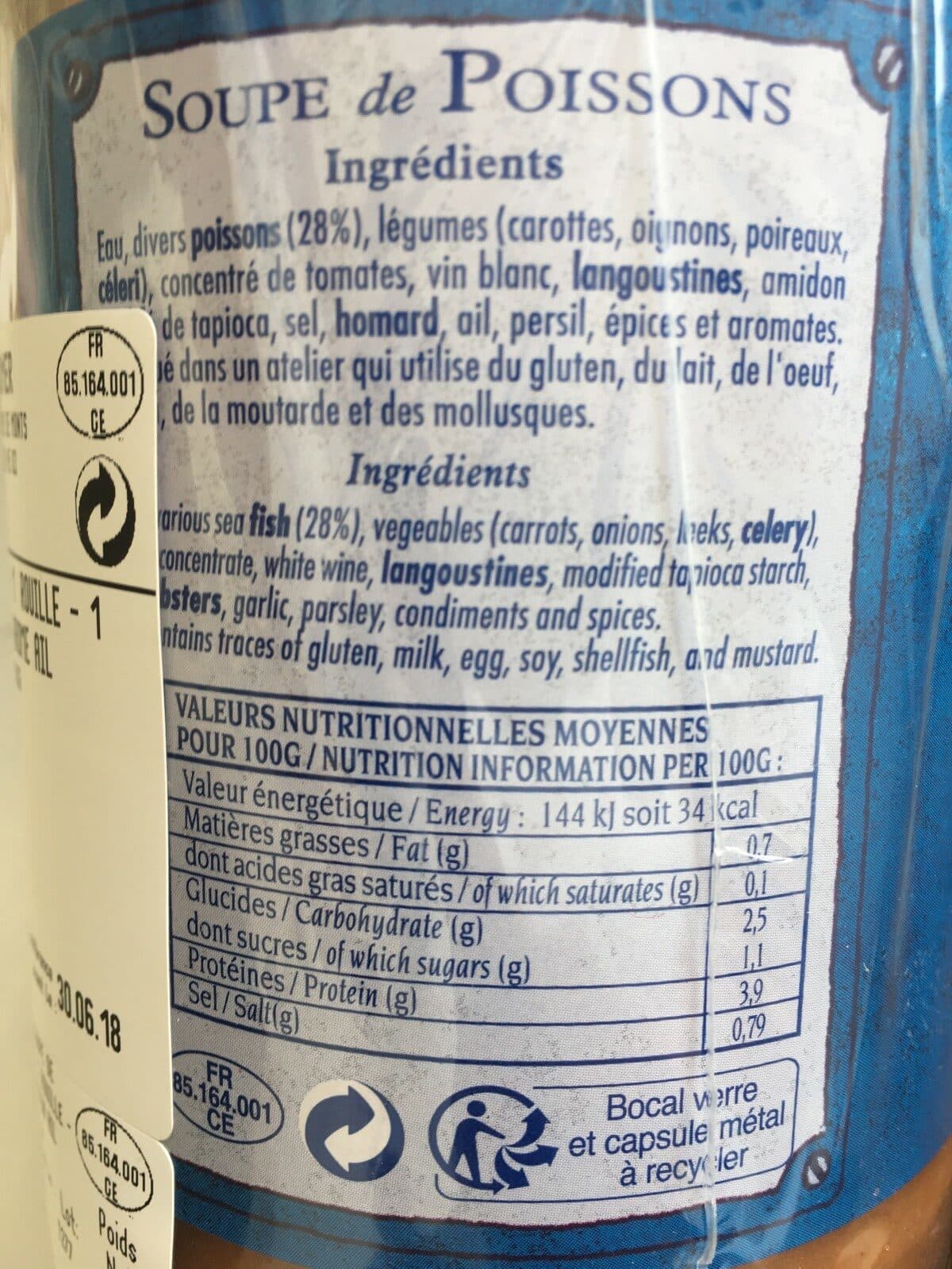 Open Food Facts Soupe de poissons packshot
