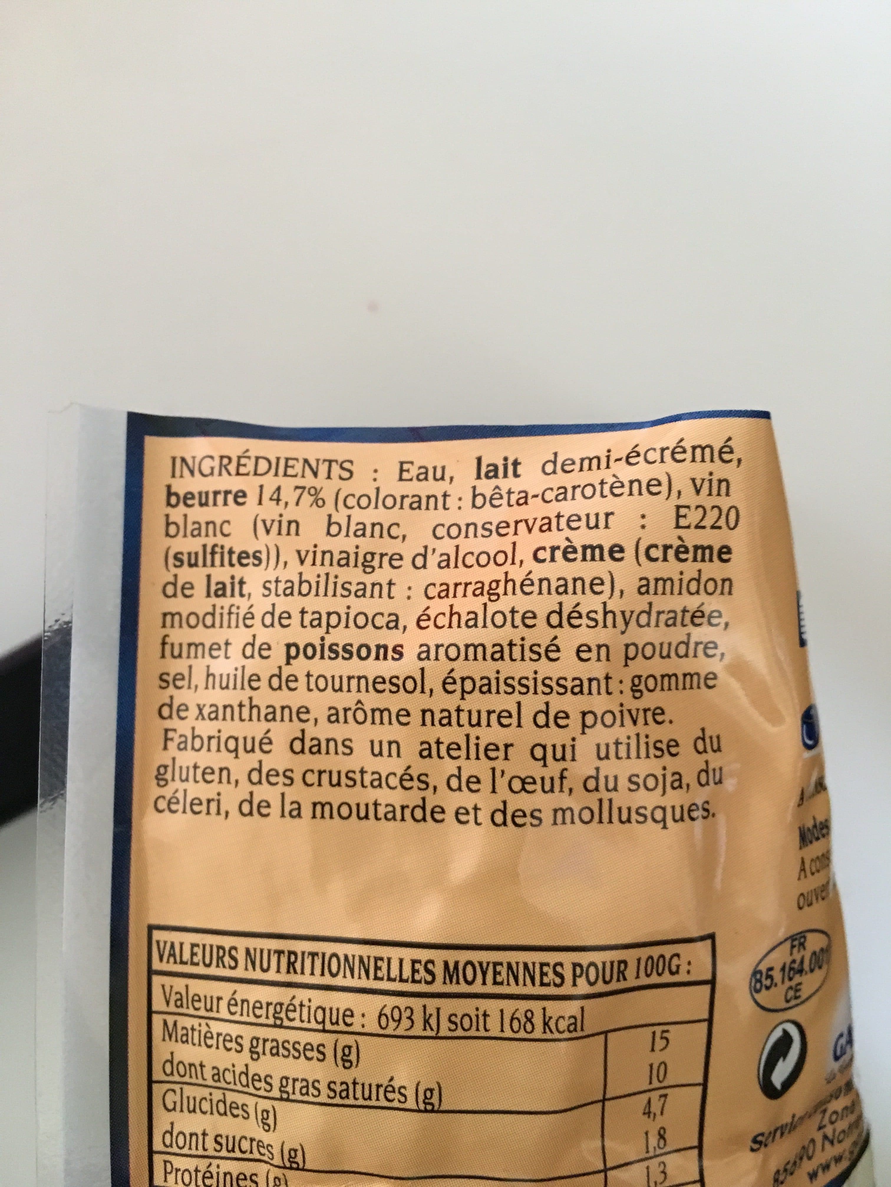 Gastromer Sauce Beurre Blanc packshot
