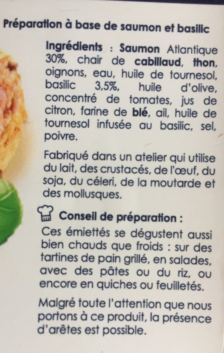 Gastromer Emiettes saumon cuisiner au basilic packshot
