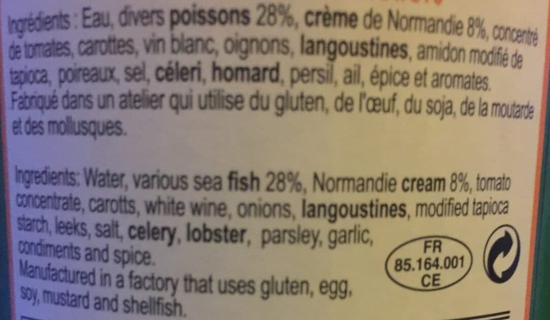 Gastromer Soupe de poisson à la crème de Normandie packshot