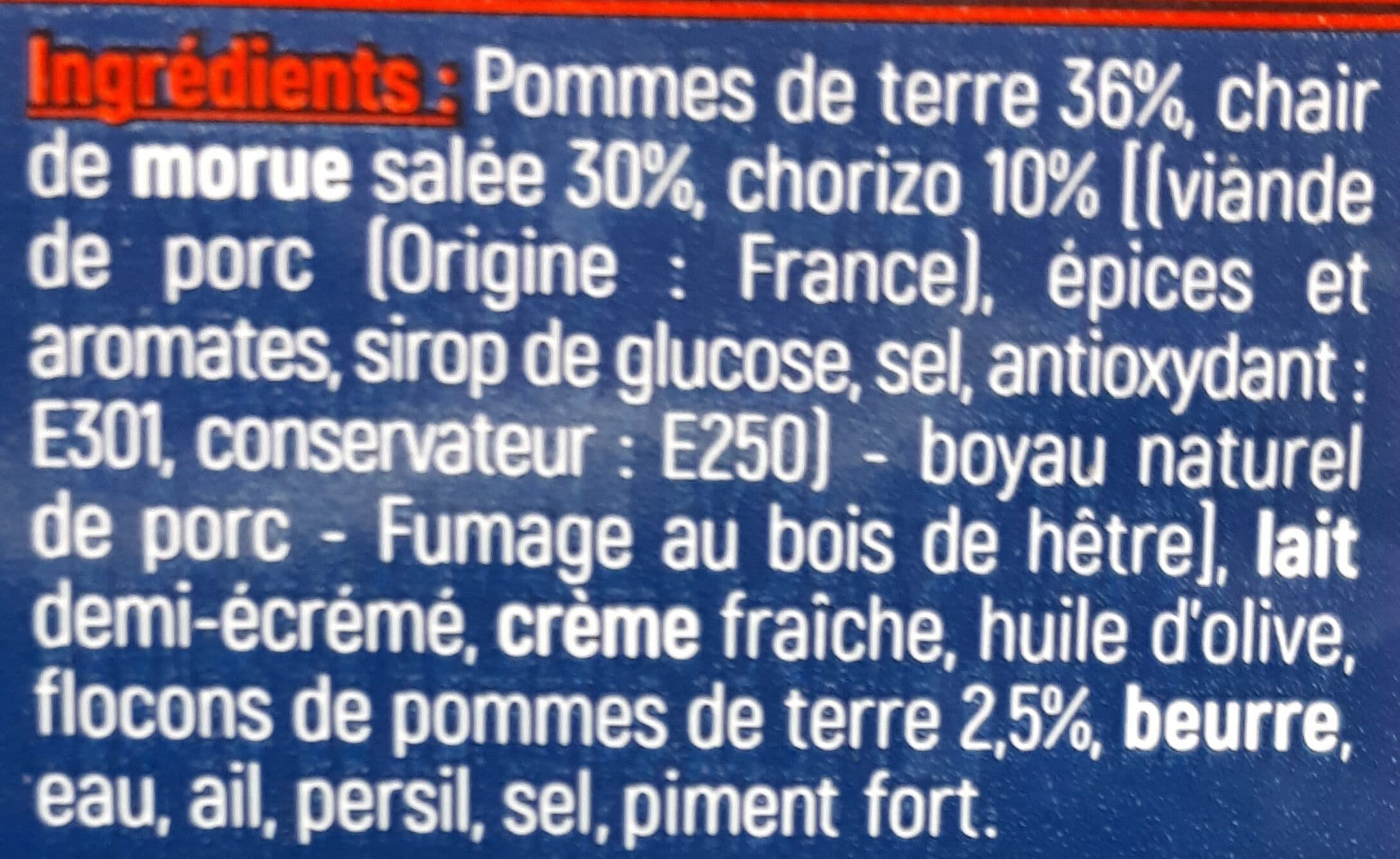 Gastromer Brandade de morue Parmentière au chorizo packshot