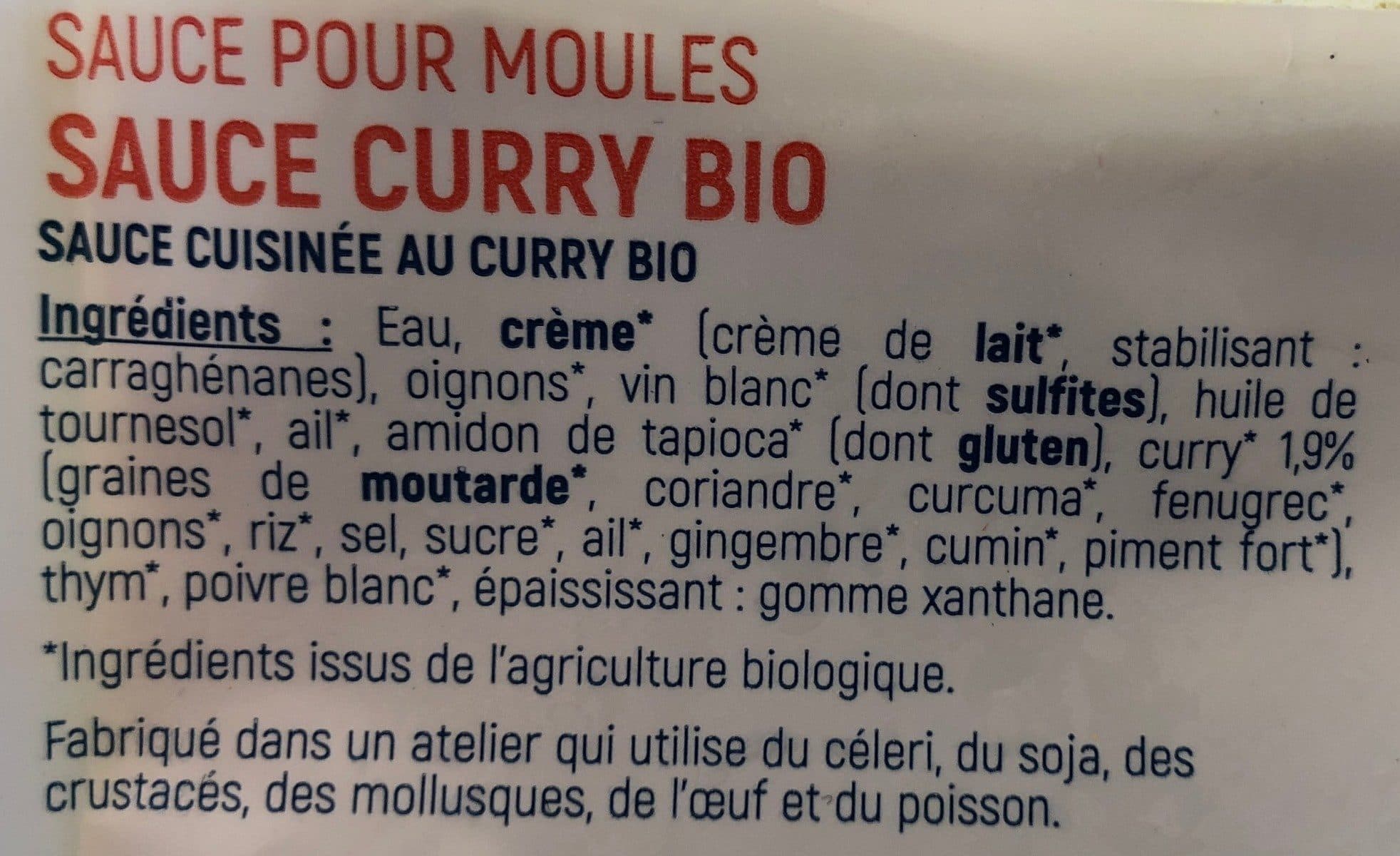 Gastromer Sauce pour moules curry BIO packshot