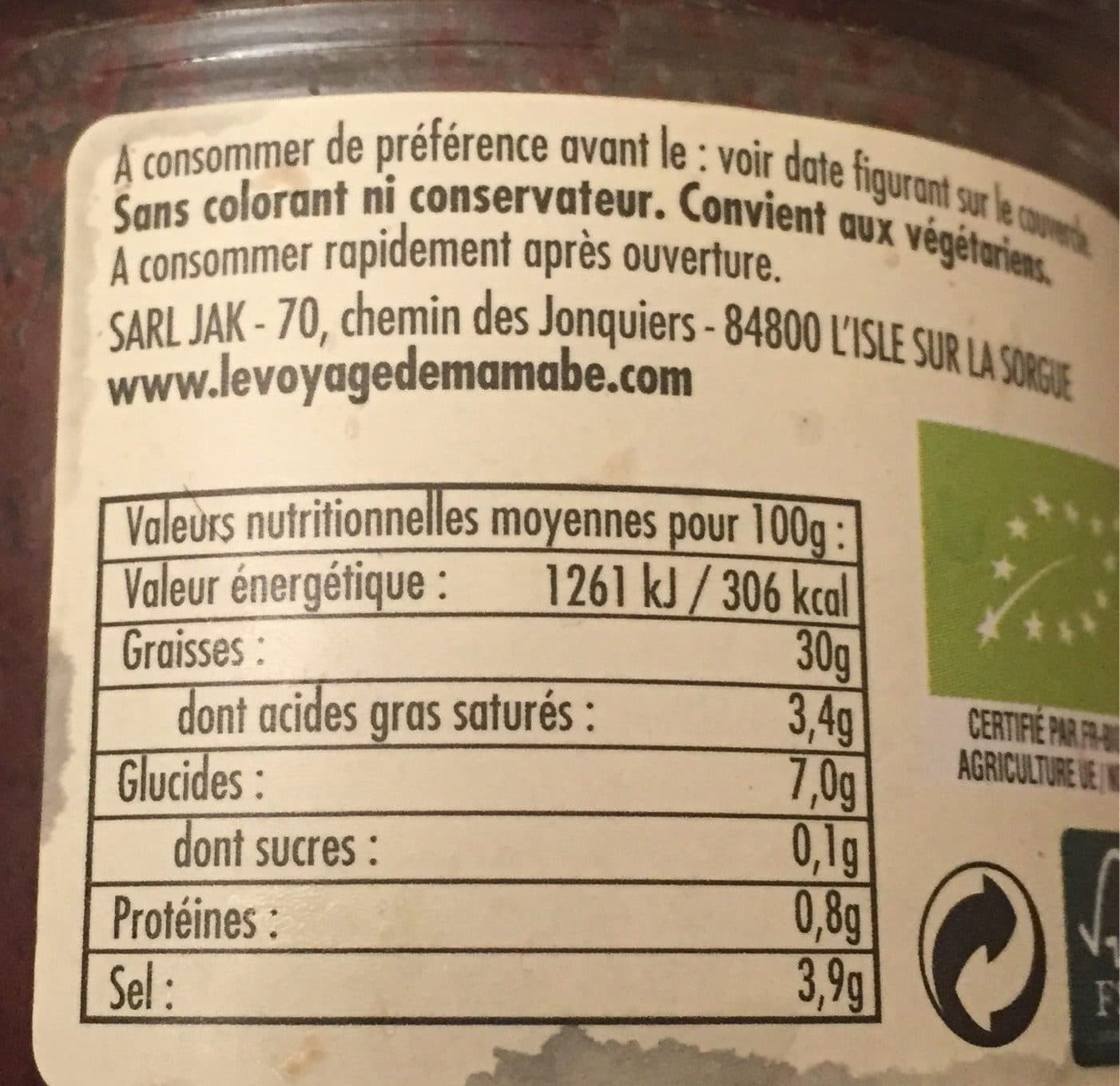 Le Voyage De Mamabe Tapenade packshot