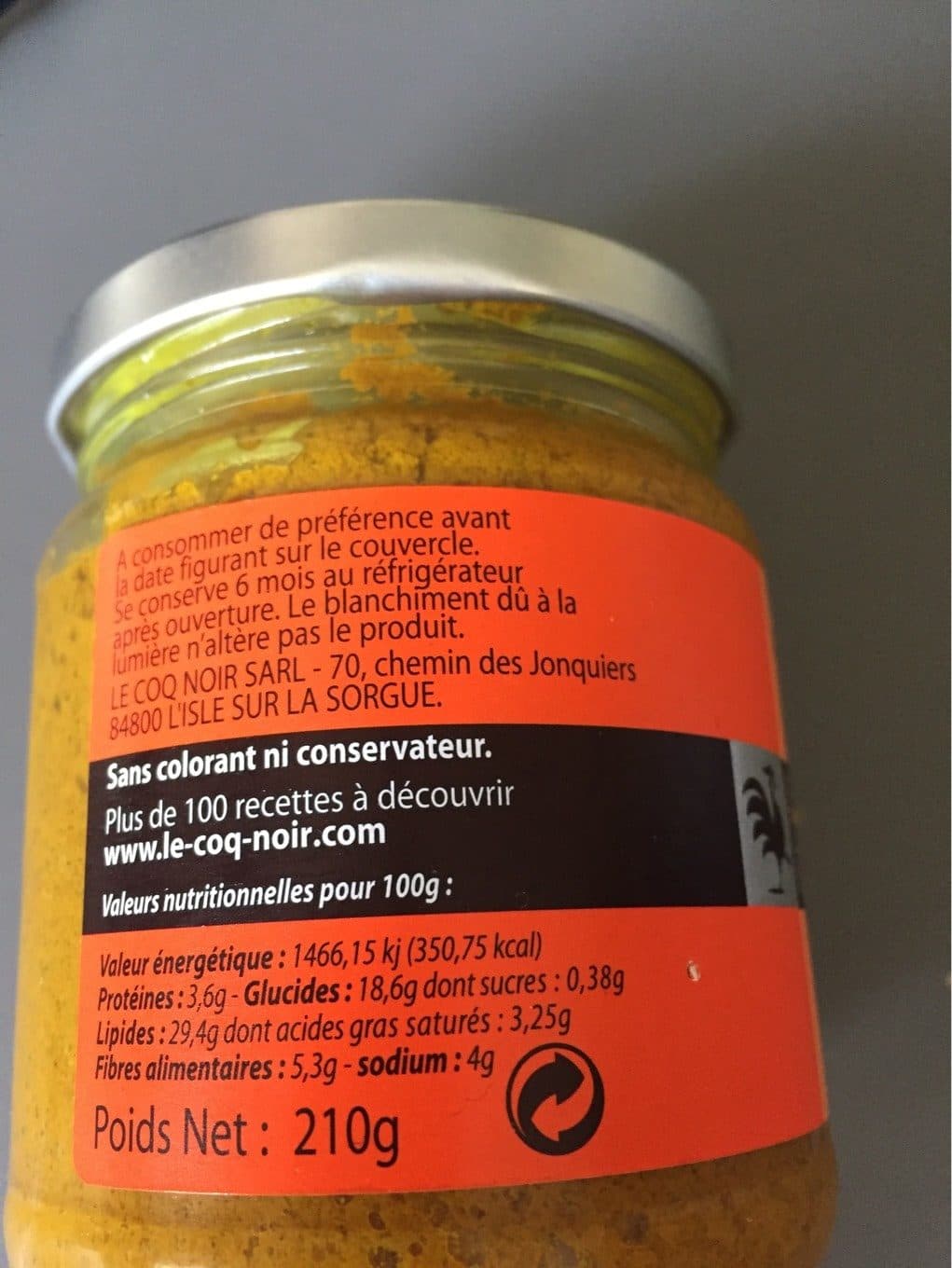 Le coq noir Pâte Pour Colombo packshot