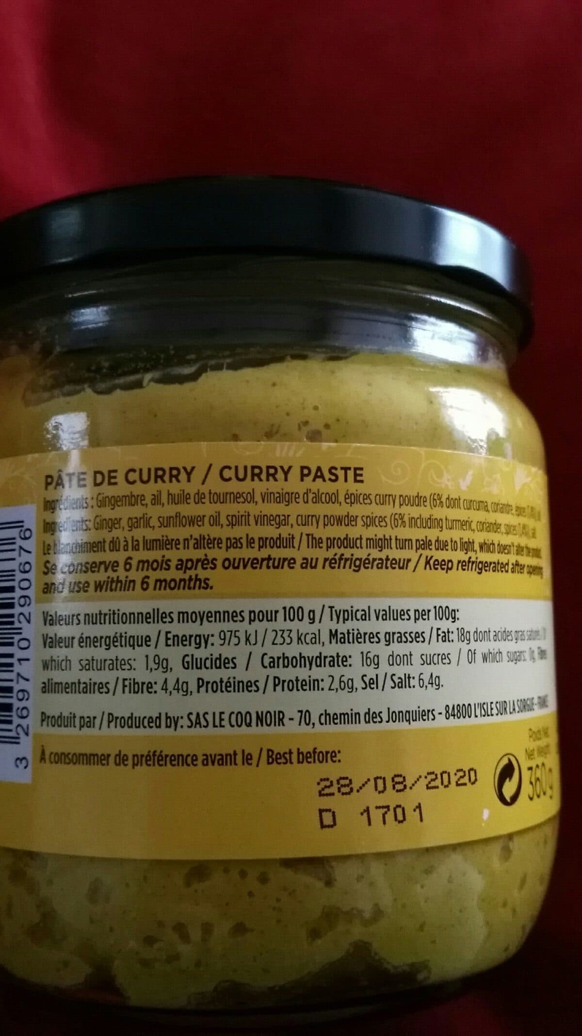 Le Coq Noir PATE DE CURRY packshot