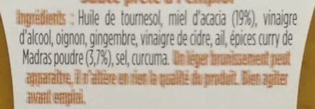 Le Coq Noir Sauce miel-curry de Madras packshot