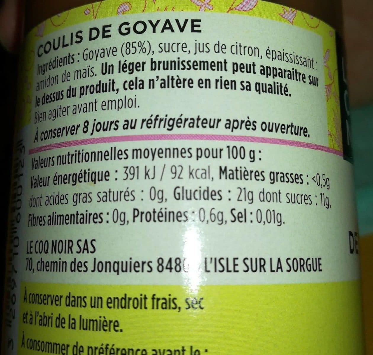 Le coq noir Coulis de goyave packshot