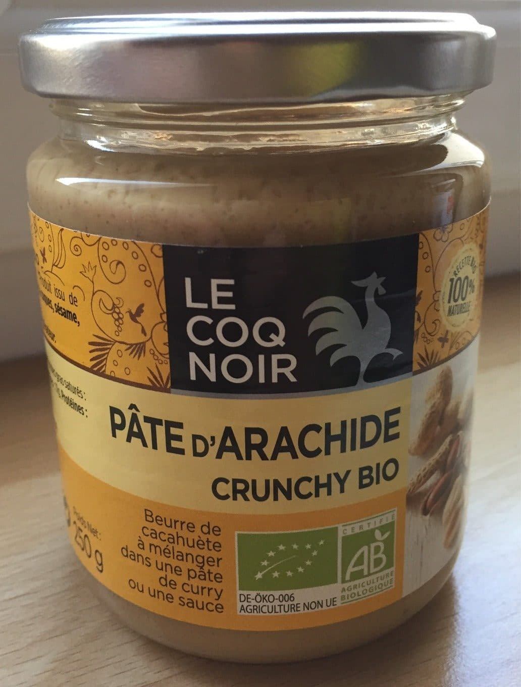 Le Coq Noir Pâte d'Arachide Crunchy Bio packshot