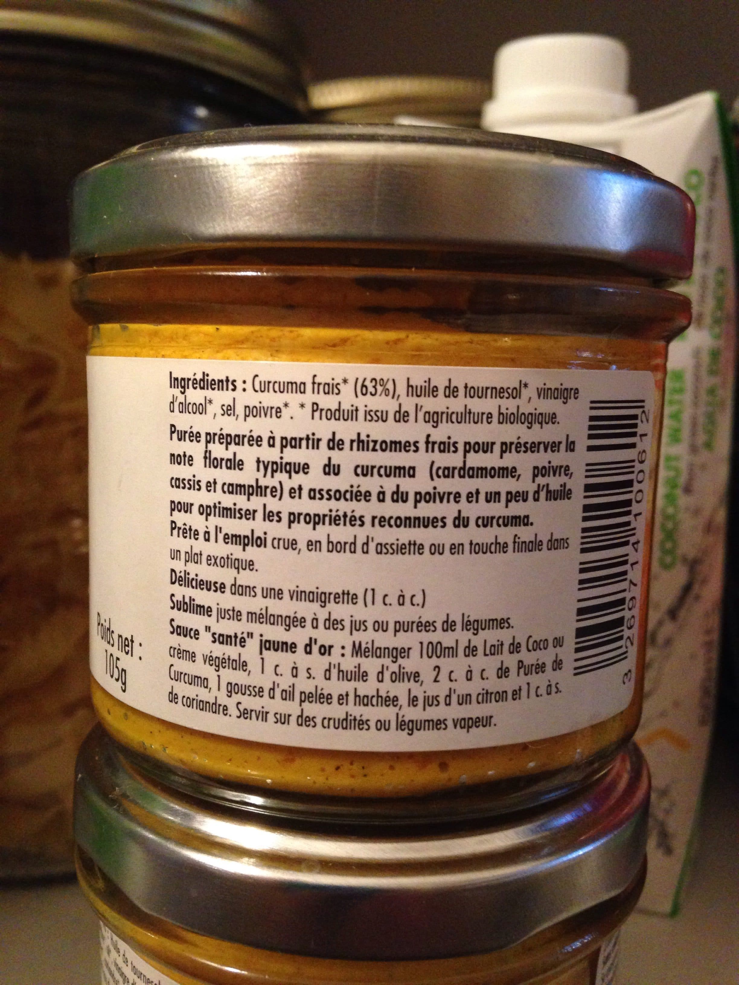 Le voyage de mamabe Puree De Curcuma 105G packshot