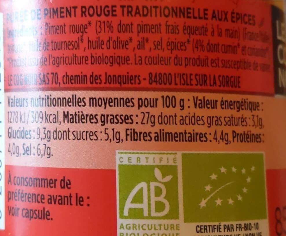 Le Coq Noir Harissa bio packshot