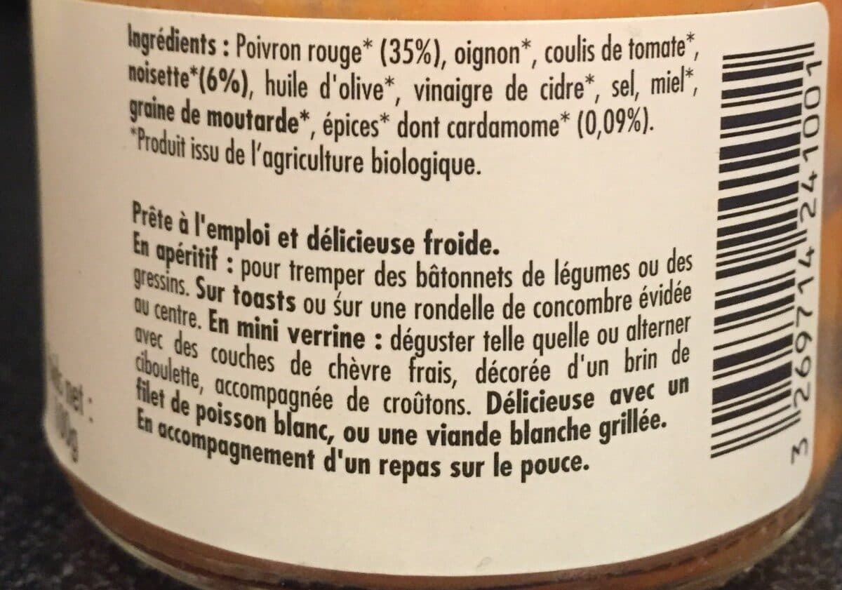 Le voyage de mamabe Creme Poivron Noisette packshot