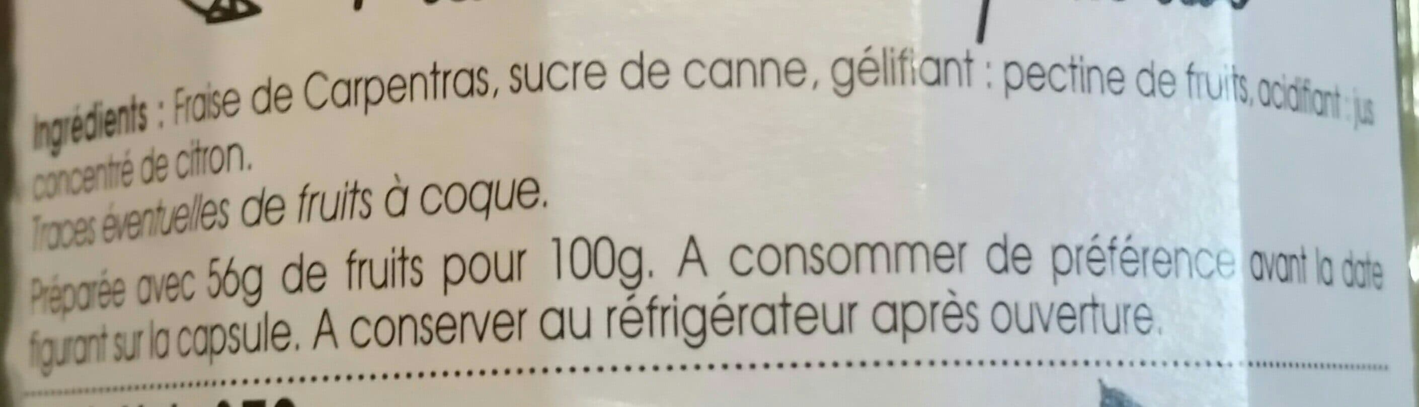 Vergers des Alpilles Confiture extra de Fraises de Carpentras packshot