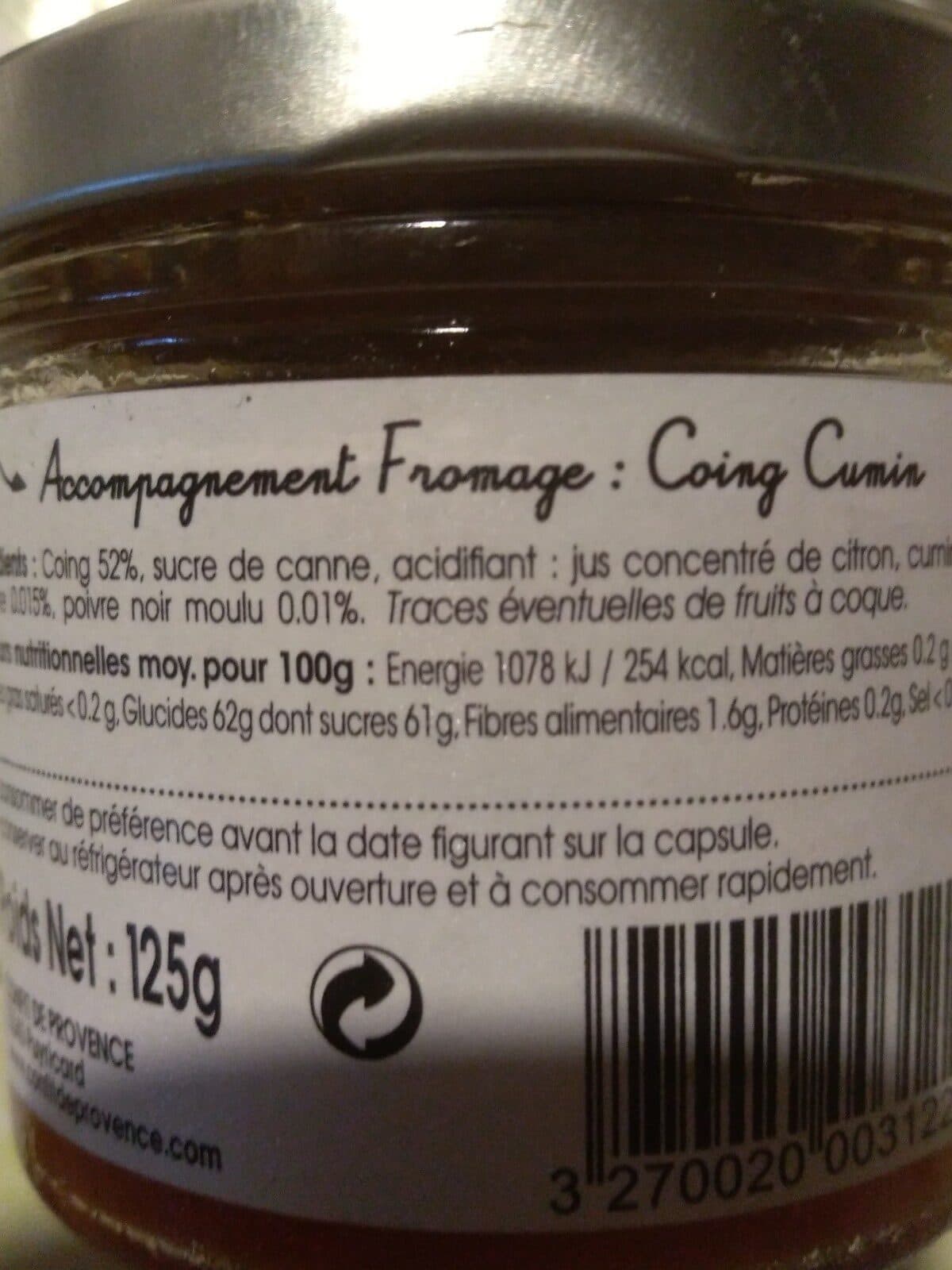 Vergers des Alpilles Coing Cumin packshot